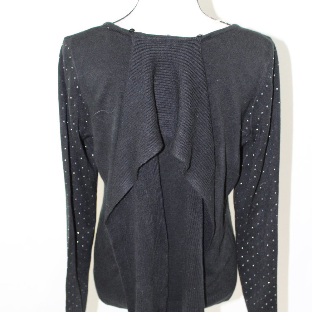 Karen Scott Black Sequined Sweater with‎ Scarf NWT - Picture 8 of 8